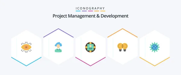Project Management Development Flat Icon Pack Including Modern Business Cloud — Stockvektor