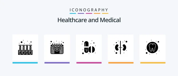 Medical Glyph Icon Pack Including Medical Dental Medicine Organ Human — Vettoriale Stock