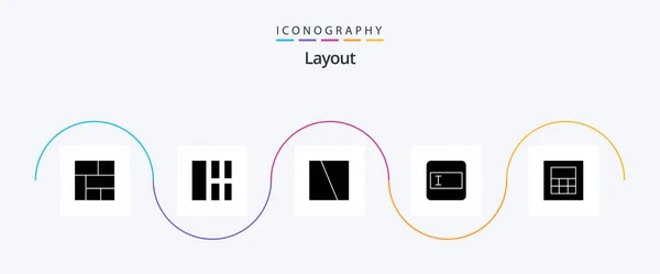 Layout Glyph Icon Pack Including Layout — Stok Vektör