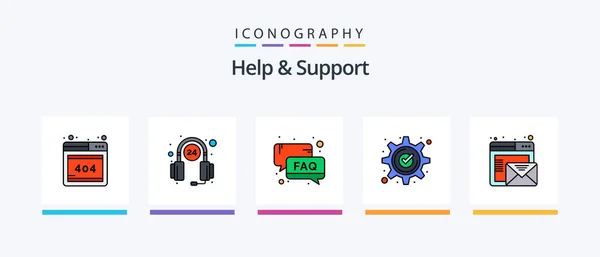 Help Support Line Filled Icon Pack Including Hours Customer Hours — Image vectorielle