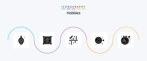 Hobbies Glyph Icon Pack Including Hobbies Craft Hobbies Art Fashion — Wektor stockowy