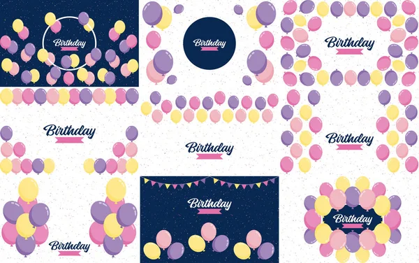 Abstract Background Shining Colorful Balloons Suitable Birthdays Parties Presentations Sales — Vetor de Stock