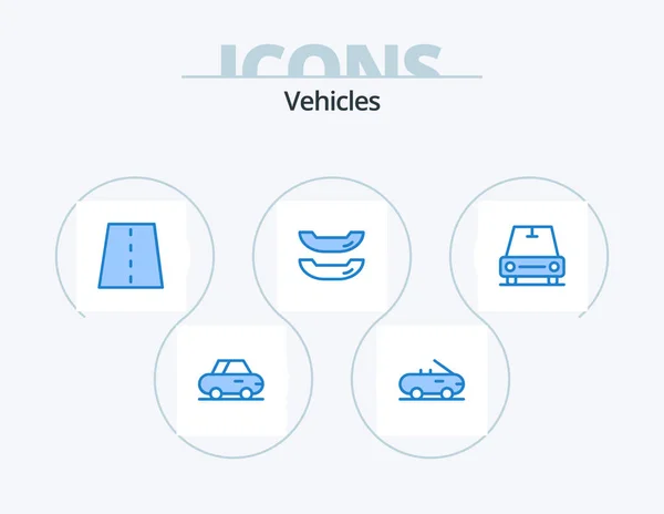 Vehicles Blue Icon Pack Icon Design Road Vehicles — Wektor stockowy