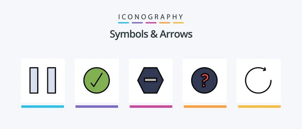 Symbols Arrows Line Filled Icon Pack Including Subtract Creative Icons — Stok Vektör