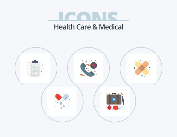 Health Care Medical Flat Icon Pack Icon Design Medical Care — Stock Vector