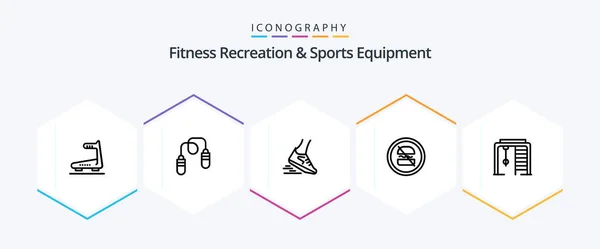 Fitness Recreation Sports Equipment Line Icon Pack Including Fast Diet — Stockvector