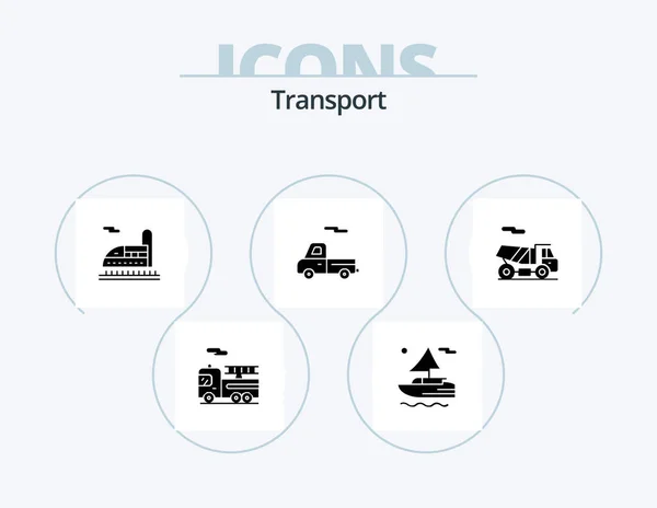 Transport Glyph Icon Pack Icon Design Transport — Image vectorielle