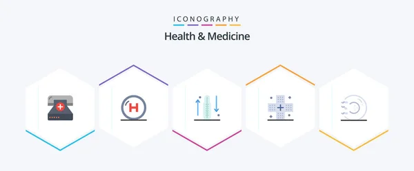 Health Medicine Flat Icon Pack Including Form Disease Hospital Increase — Vector de stock