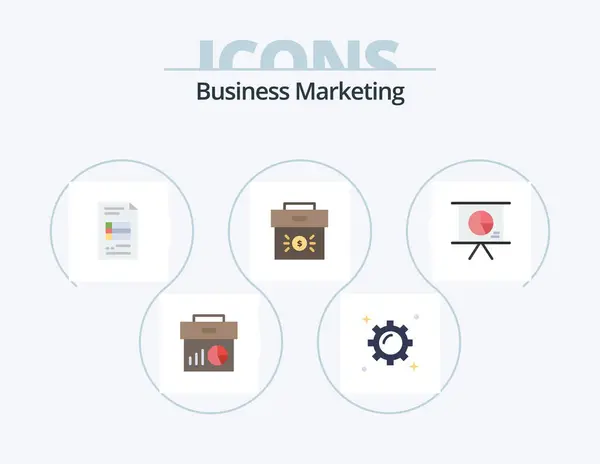 Business Marketing Flat Icon Pack Icon Design Corporate Bag Trade — Vettoriale Stock