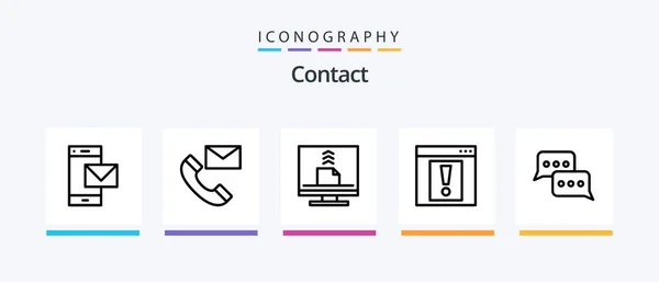 Contact Line Icon Pack Including Contact Communication Contact Letter Email — Stockvektor