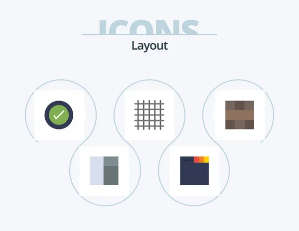 Layout Flat Icon Pack Icon Design Workspace Interface Wireframe Grid — Stock Vector