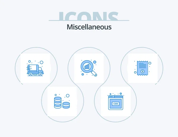 Miscellaneous Blue Icon Pack Icon Design Invoice Search Delivery Scan — Image vectorielle