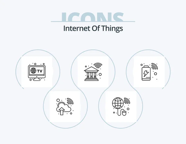 Internet Things Line Icon Pack Icon Design Mixer Smart Camera — Stok Vektör
