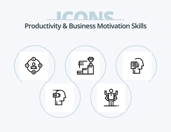 Productivity Business Motivation Skills Line Icon Pack Icon Design Sandclock — Image vectorielle