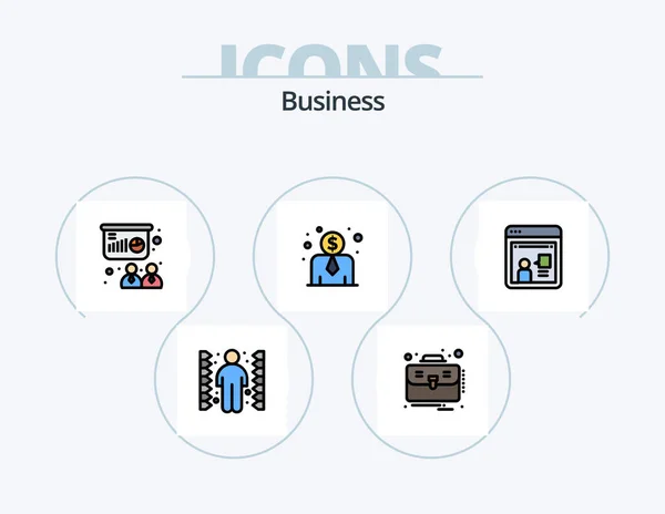 Business Line Filled Icon Pack Icon Design Promotion Marketing Collaboration — Archivo Imágenes Vectoriales