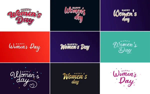 Set International Women Day Cards Logo — Image vectorielle