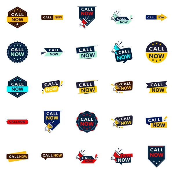 Call Now Fresh Typographic Elements Modern Call Action — Vetor de Stock