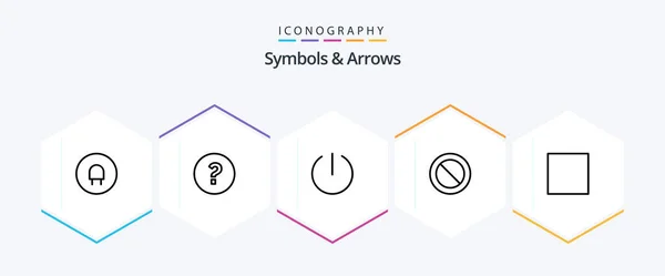 Symbols Arrows Line Icon Pack Including Tumbler Stop — Vettoriale Stock