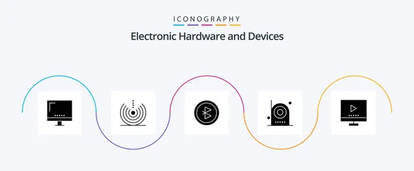 Devices Glyph Icon Pack Including Equipment Electric Signal Devices Signal — Stok Vektör