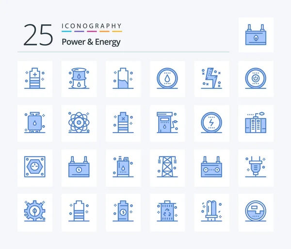 Power Energy Blue Color Icon Pack Including Power Energy Oil — Stok Vektör