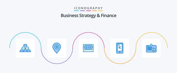 Business Strategy Finance Blue Icon Pack Including Shopping Payment Money — Stock vektor
