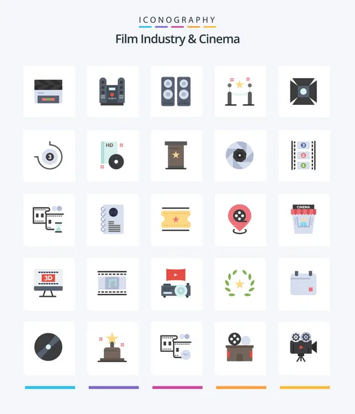 Creative Cenima Flat Icon Pack Highlight Picket Cinema Paling Barrier — Wektor stockowy