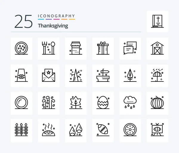 Thanks Giving Line Icon Pack Including Sms You Thanksgiving Thank — Wektor stockowy