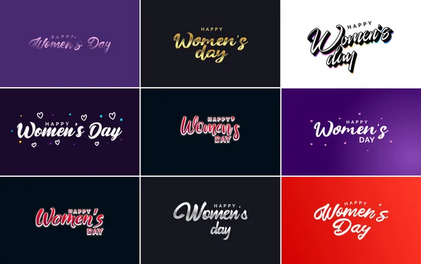 International Women Day Lettering Happy Women Day Greeting Love Shape — Stockvektor