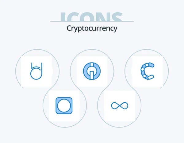 Cryptocurrency Blue Icon Pack Icon Design Chain Coin Crypto Currency — Stock Vector