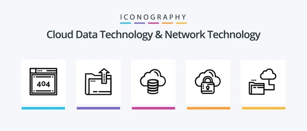 Cloud Data Technology Network Technology Line Icon Pack Including Wifi — Image vectorielle