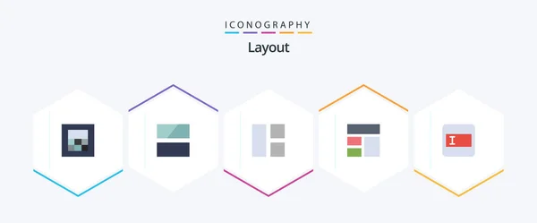 Layout Flat Icon Pack Including Layout Image Form Image — Stok Vektör