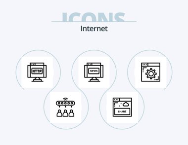 Internet Line Icon Pack 5 Icon Design. lock. multimedia. computer. internet. arrows