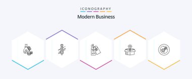 Modern Business 25 Line icon pack including solution. business. fashion. box. discount