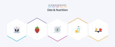 Diet And Nutrition 25 Flat icon pack including diet. orange. food. juice. diet