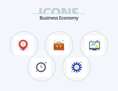 Economy Flat Icon Pack 5 Icon Design. money. unemployment. dollar. problem. jobless