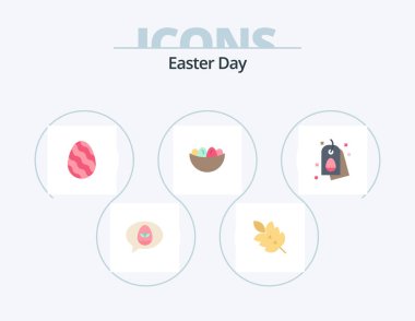 Easter Flat Icon Pack 5 Icon Design. nest. easter. spring. celebration. spring