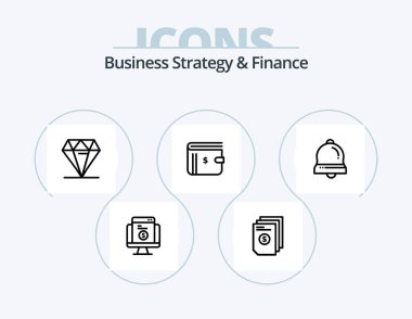 Business Strategy And Finance Line Icon Pack 5 Icon Design. dollar. growth. business. money. appointment