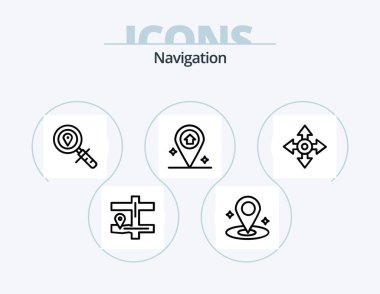 Navigation Line Icon Pack 5 Icon Design. book. museum. search. location. art