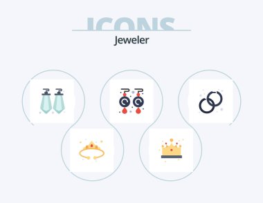 Jewellery Flat Icon Pack 5 Icon Design. accessory. jewelry. cap. jewel. earrings