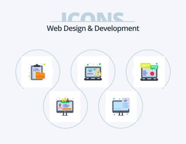 Web Design And Development Flat Icon Pack 5 Icon Design. error. html. archive. design. folder