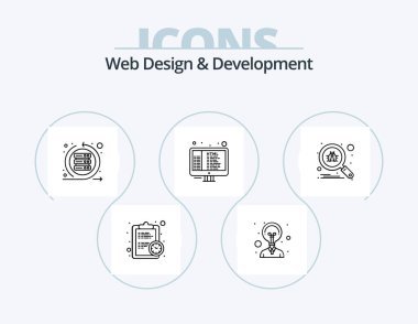 Web Design And Development Line Icon Pack 5 Icon Design. browser. mobile. code. development. app