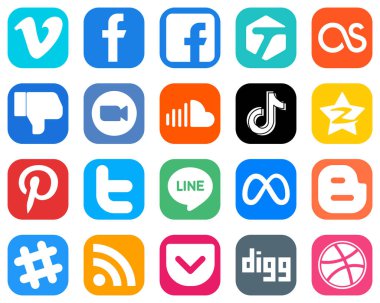 20 Unique Social Media Icons such as douyin. music. facebook and sound icons. Gradient Icons Pack