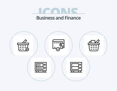 Finance Line Icon Pack 5 Icon Design. . . wallet. shopping cart. checkout