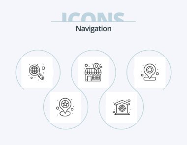 Navigation Line Icon Pack 5 Icon Design. location. target. location. smart. home