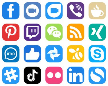 20 Professional Social Media Icons such as messenger. twitch. viber. pinterest and streaming icons. Gradient Icon Bundle