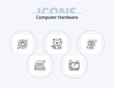 Computer Hardware Line Icon Pack 5 Icon Design. . wifi. hardware. router. usb