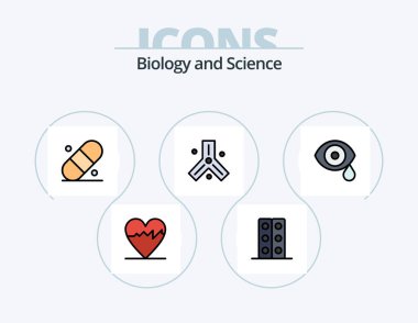 Biology Line Filled Icon Pack 5 Icon Design. . . bio. table. science