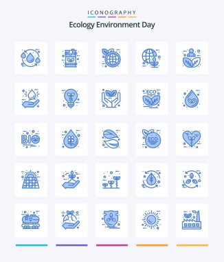 Creative Ecology 25 Blue icon pack  Such As energy. green. fuel. earth. world eco