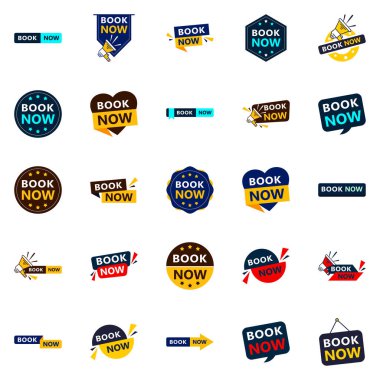 Get Your Customers Booking with Our Pack of 25 High-Quality Book Now Banners