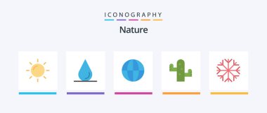 Nature Flat 5 Icon Pack Including . cactus. weather. nature. Creative Icons Design